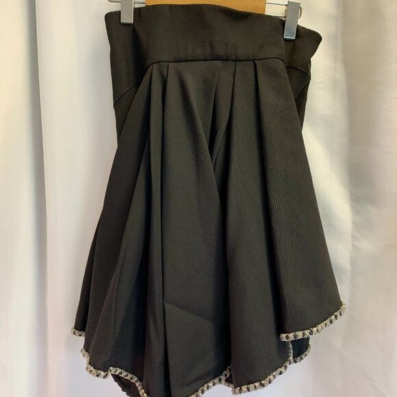 Jay Ahr black strapless chain trim babydoll dress - Picture 4 of 11